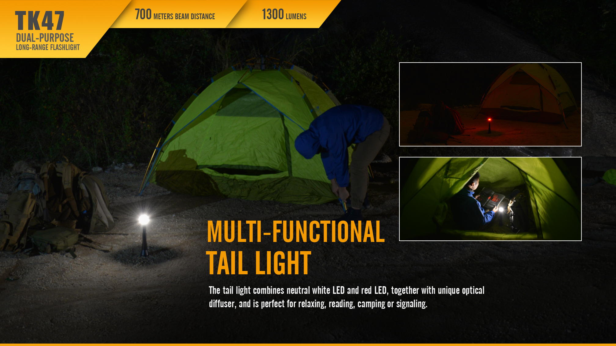 Fenix TK47 Dual-Purpose LED Flashlight Camping