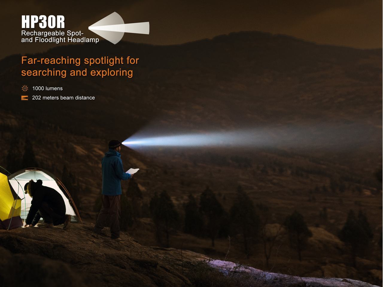 Fenix HP30R LED Headlamp Spot